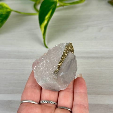 Pink Calcite with Glitter Pyrite Specimen 115 26 - Kenna's Crystals from TikTok