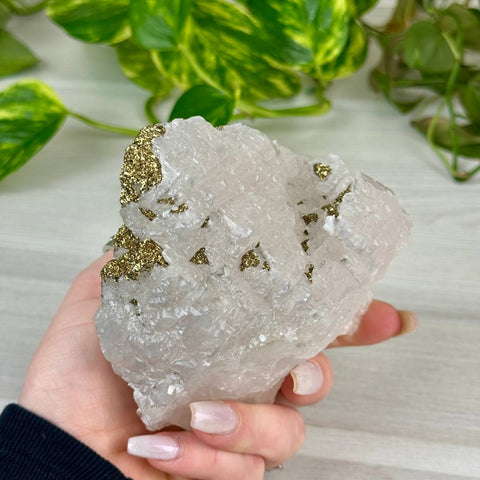 Pink Calcite with Glitter Pyrite Specimen 895 3 - Kenna's Crystals from TikTok