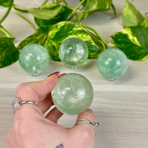 Rainbow Grape Fluorite Sphere 111 7 - Kenna's Crystals from TikTok