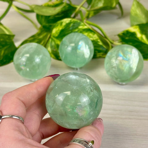 Rainbow Grape Fluorite Sphere 144 10 - Kenna's Crystals from TikTok