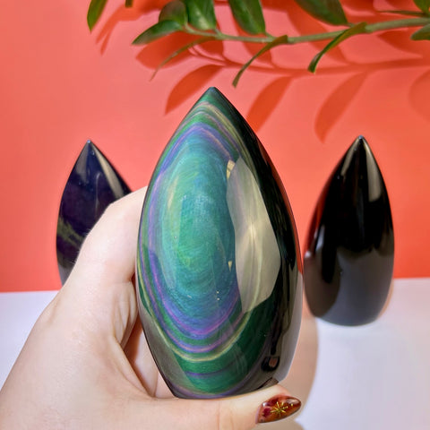 Rainbow Obsidian Flame (Imperfect) - Kenna's Crystals