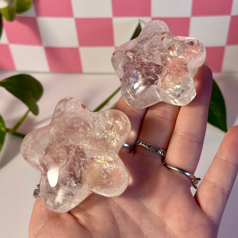 Rainbow Pink Fire Azeztulite Puffy Star 133 5 - Kenna's Crystals from TikTok