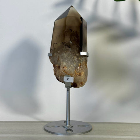 Smoky Quartz Point with Custom Stand K 11 - Kenna's Crystals from TikTok