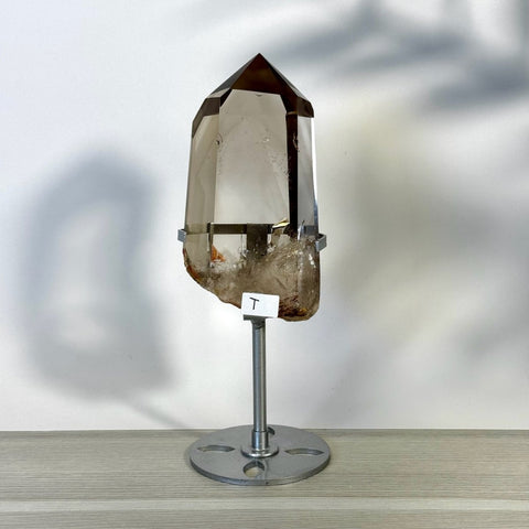 Smoky Quartz Point with Custom Stand T 20 - Kenna's Crystals from TikTok