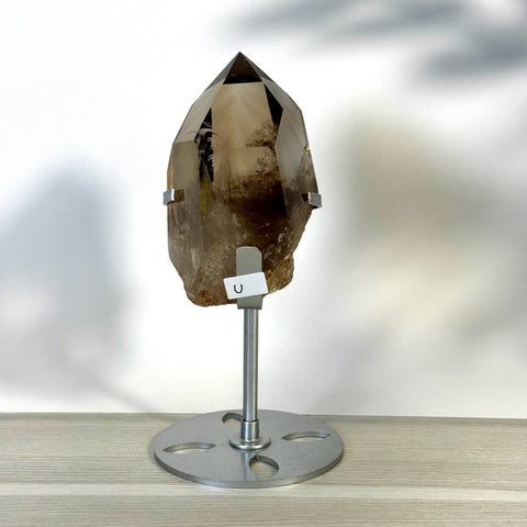 Smoky Quartz Point with Custom Stand U 21 - Kenna's Crystals from TikTok