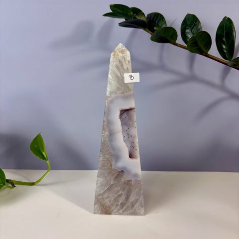 Statement Druzy Agate Obelisk - Kenna's Crystals