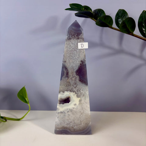Statement Druzy Agate Obelisk - Kenna's Crystals
