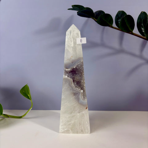 Statement Druzy Agate Obelisk - Kenna's Crystals