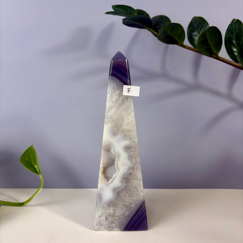 Statement Druzy Agate Obelisk - Kenna's Crystals