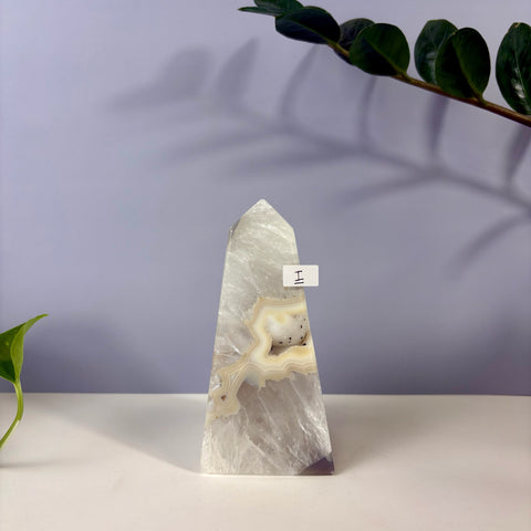 Statement Druzy Agate Obelisk - Kenna's Crystals