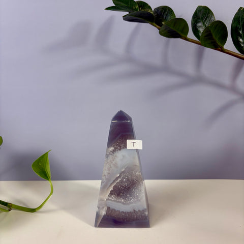 Statement Druzy Agate Obelisk - Kenna's Crystals