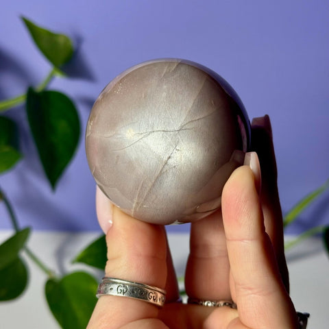 Sunstone In Peach Moonstone Sphere 166 8 - Kenna's Crystals from TikTok