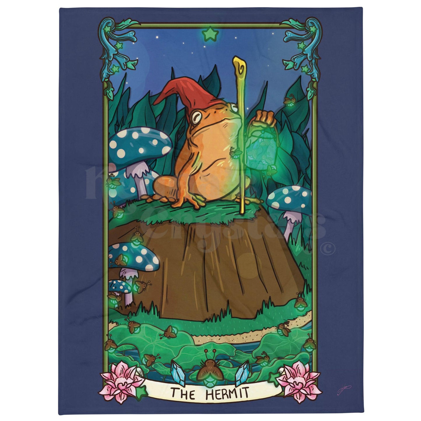 The Hermit Tarot Card Signature XL Blanket (60" x 80")