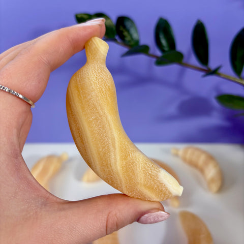 Unpolished Yellow Calcite Banana - Kenna's Crystals