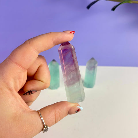 Watermelon Fluorite Tower - Kenna's Crystals