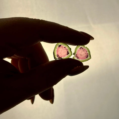 Watermelon Tourmaline Pair - E 2 - Kenna's Crystals from TikTok