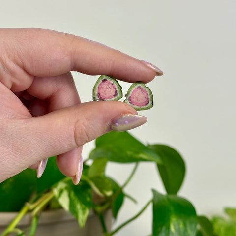 Watermelon Tourmaline Pair - E 1 - Kenna's Crystals from TikTok