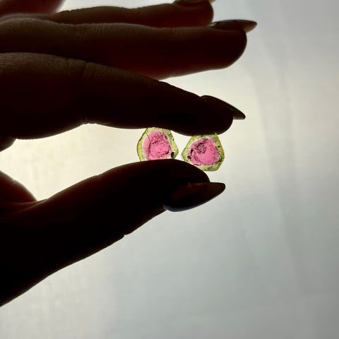 Watermelon Tourmaline Pair - H 2 - Kenna's Crystals from TikTok