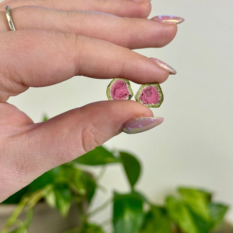 Watermelon Tourmaline Pair - H 1 - Kenna's Crystals from TikTok