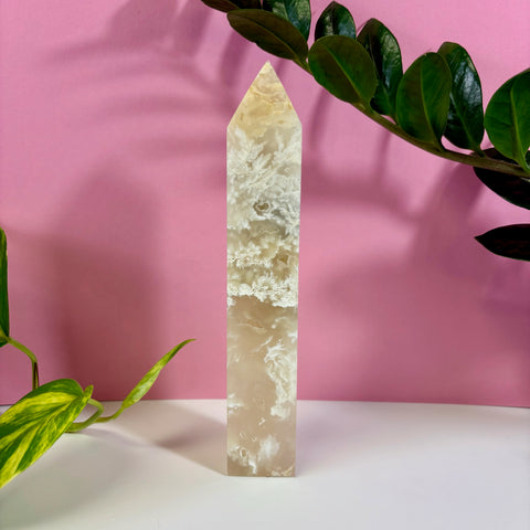 White Feather Agate Tower - Kenna's Crystals