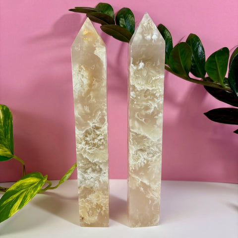 White Feather Agate Tower - Kenna's Crystals