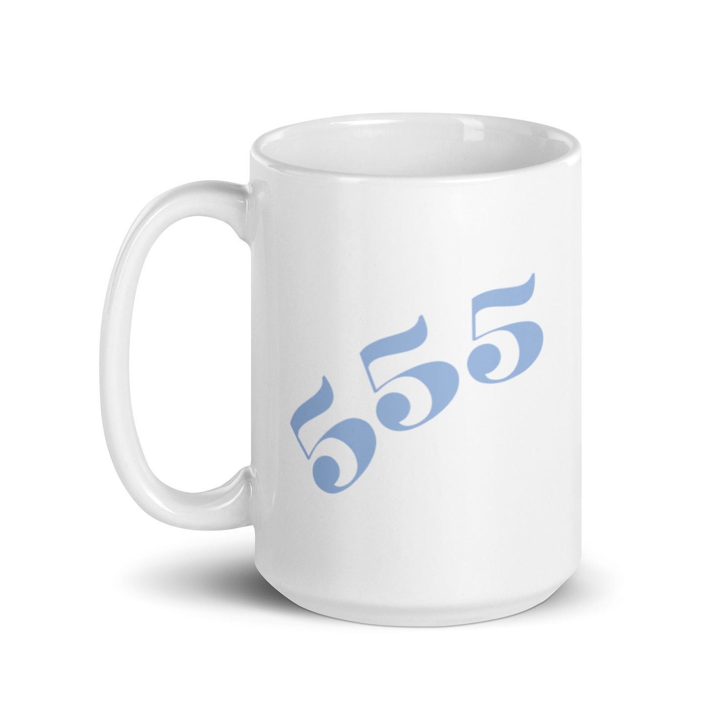 555 Angel Number XL White Glossy Mug (15oz)