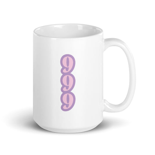 999 Angel Number XL White Glossy Mug (15oz)