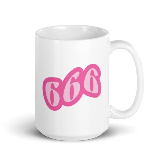666 Angel Number XL White Glossy Mug (15oz)