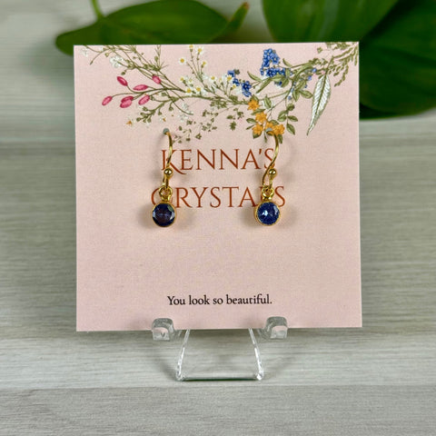 Gold vermeil drop earrings with genuine crystal gems and other jewelry by Kenna's Crystals from TikTok