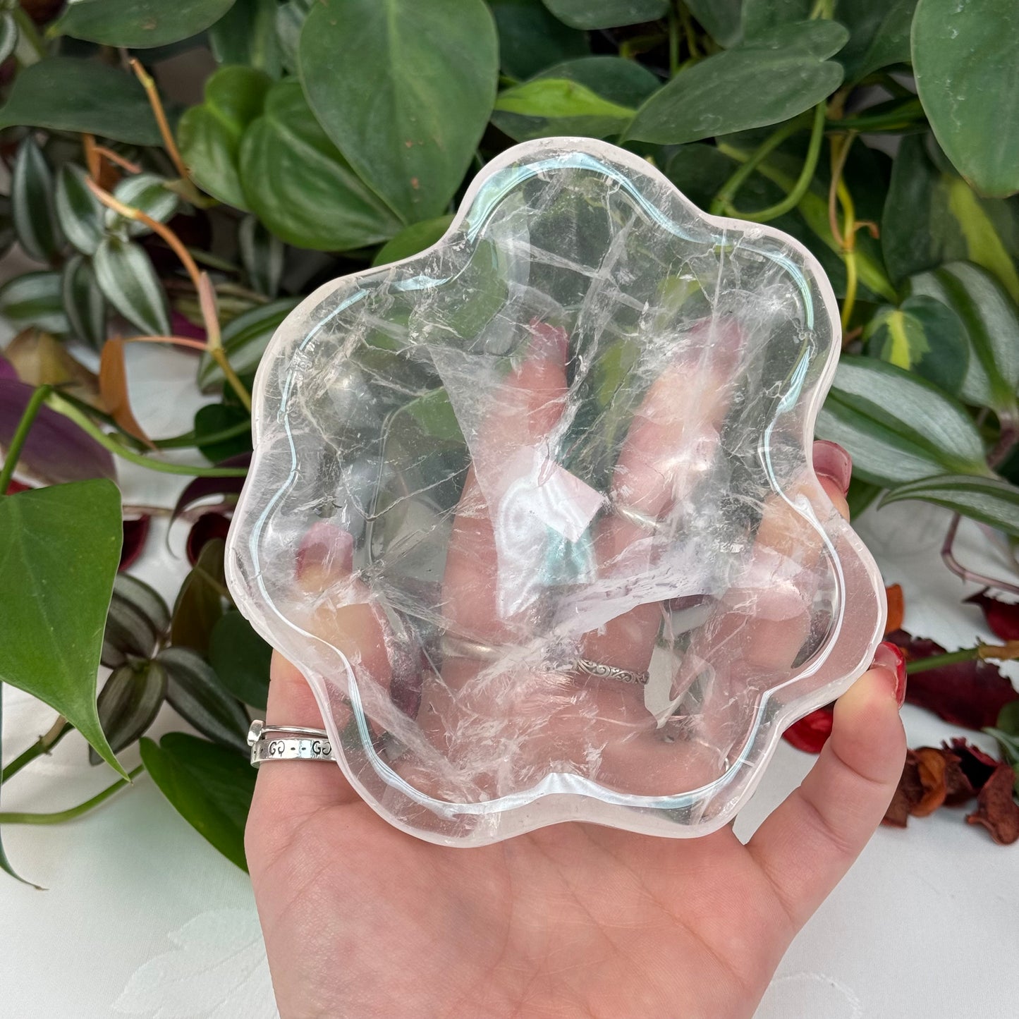 Clear Rose Quartz Dish