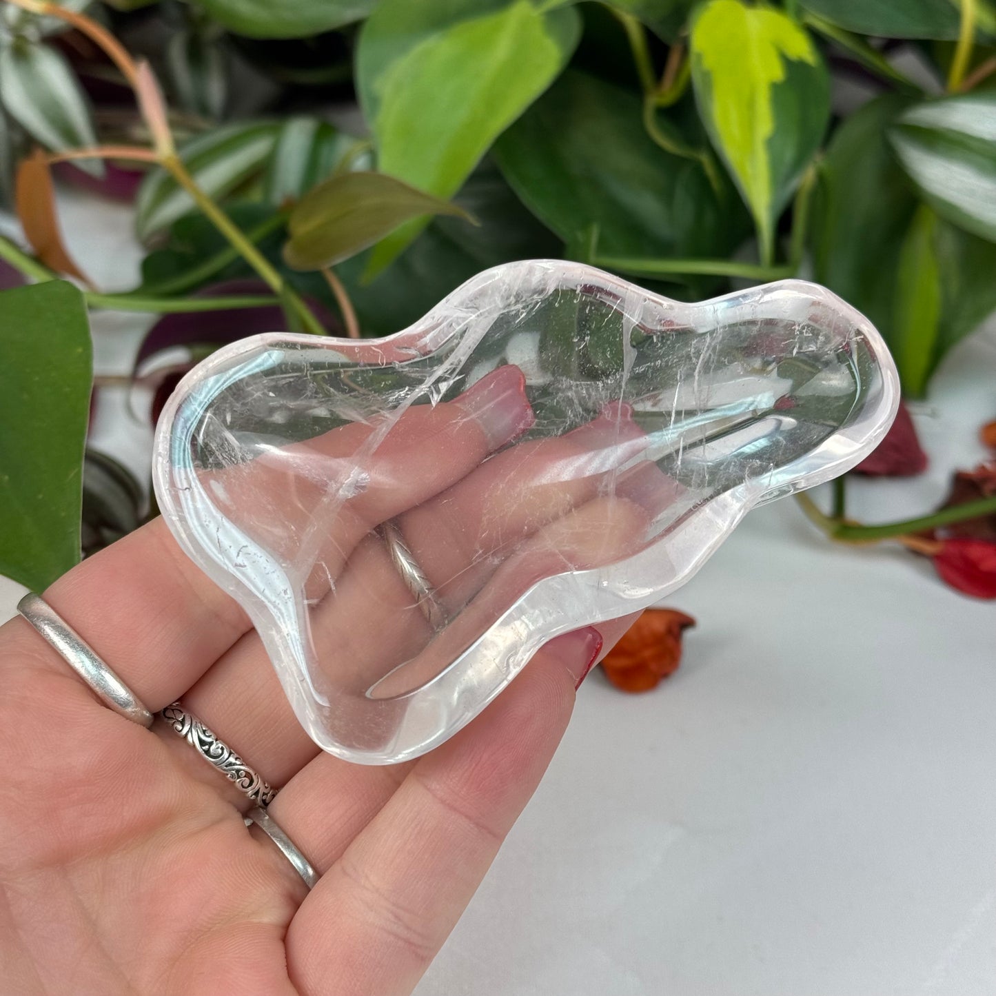 Clear Rose Quartz Dish