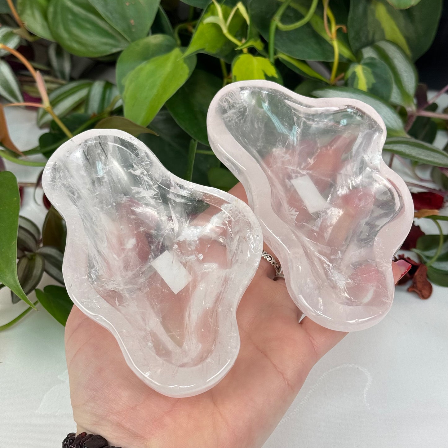 Clear Rose Quartz Dish