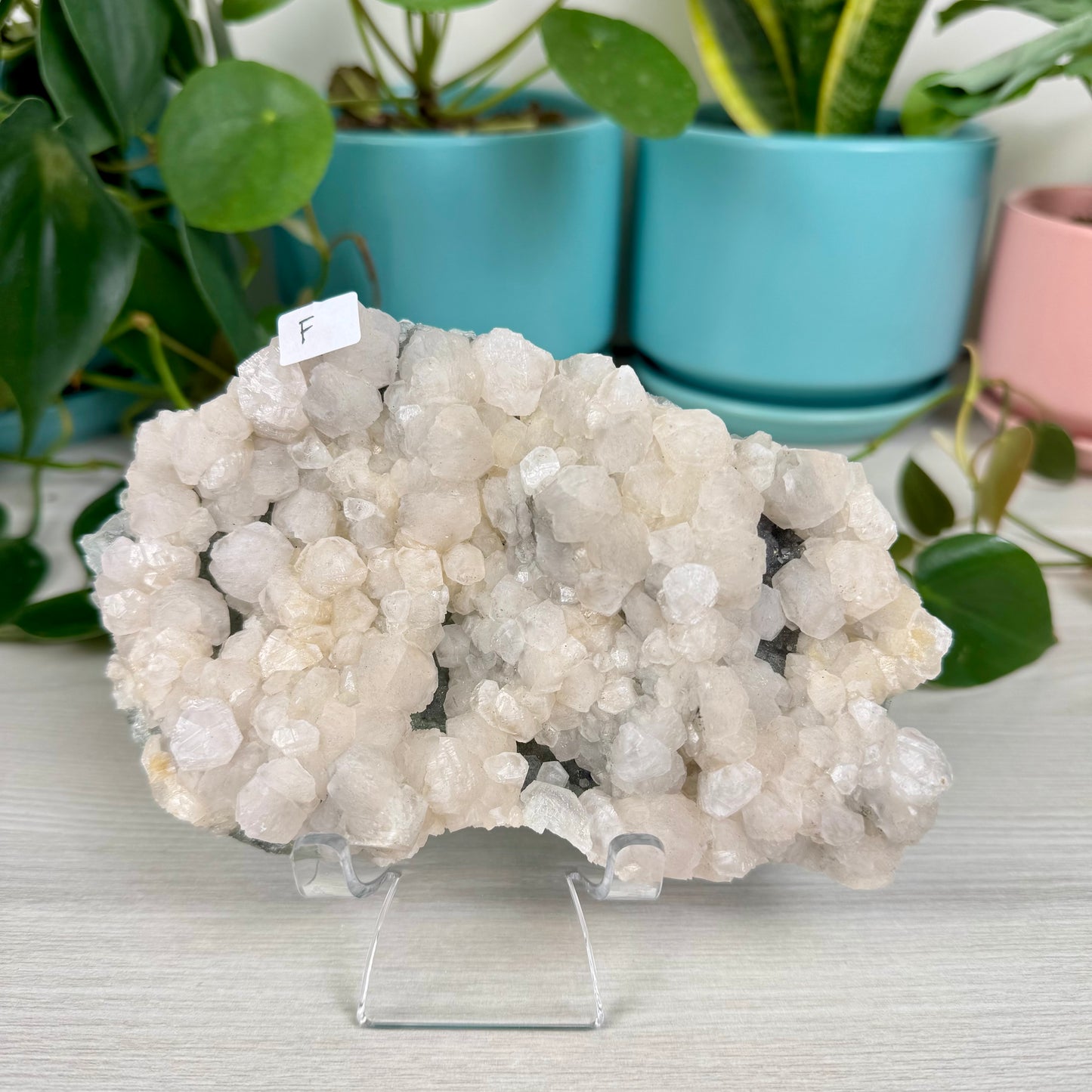 Pink Mangano Calcite and Pyrite on Green Fluorite