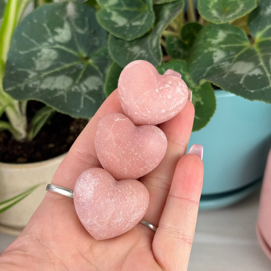 Puffy Pink Opal Love Heart