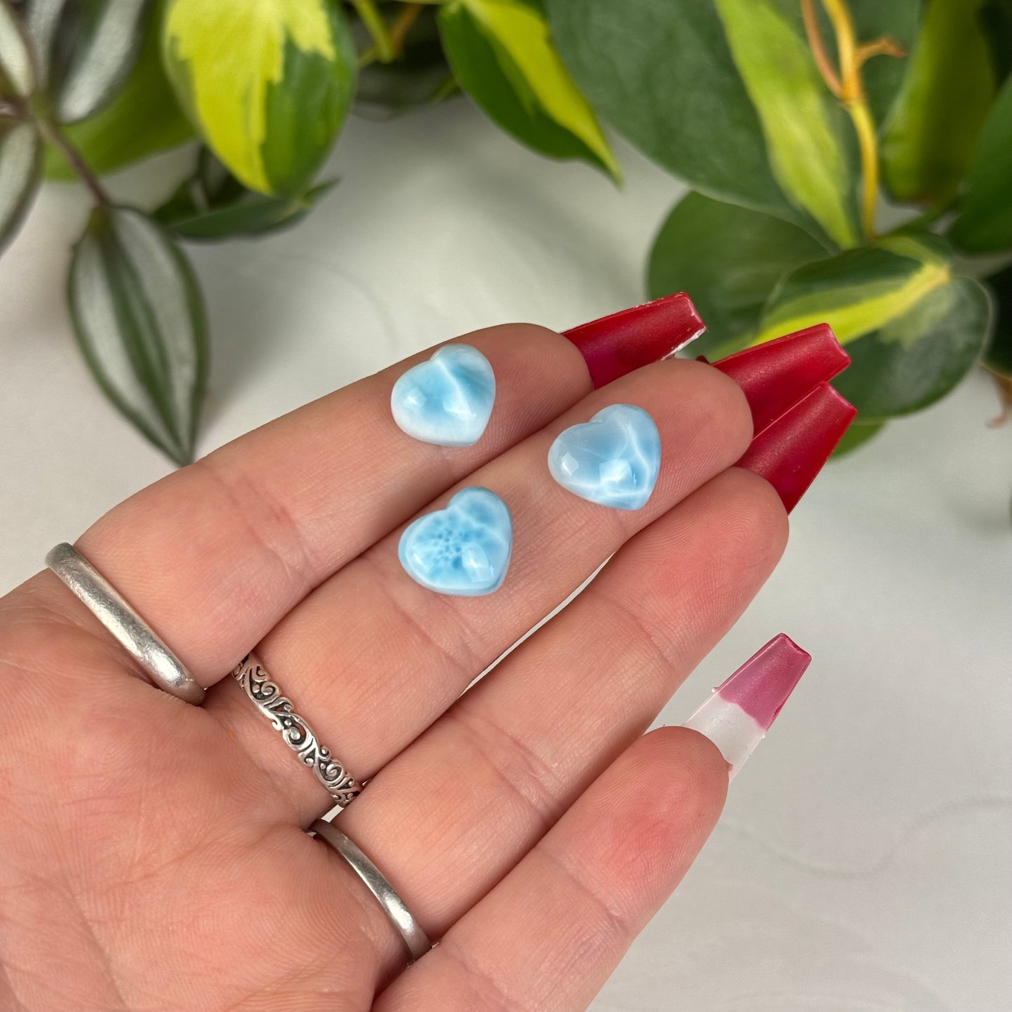 Mini Hand-Carved Larimar Love Heart