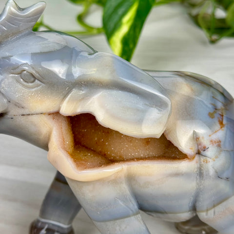 Statement Druzy Agate Elephant - Dahlia