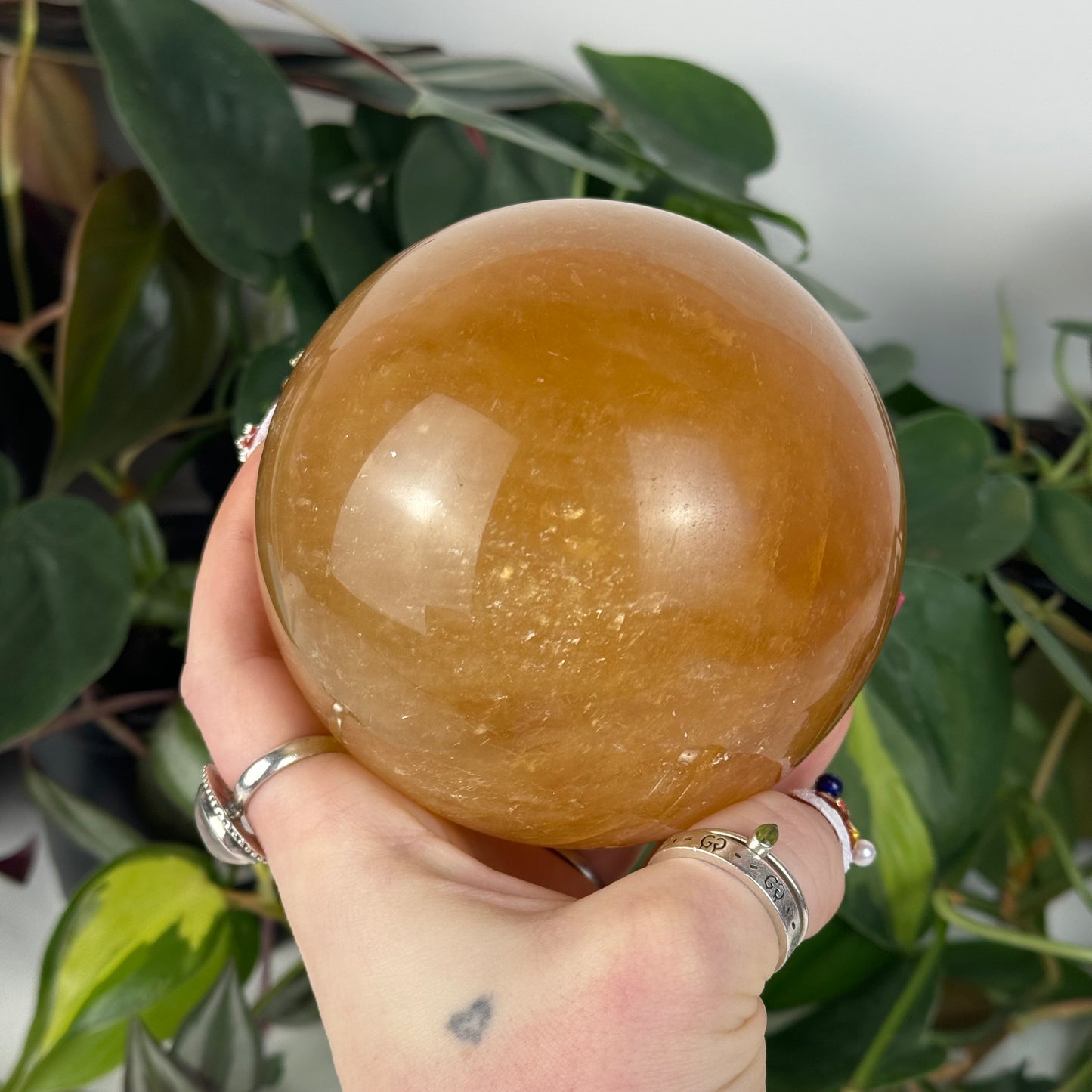 Honey Calcite Sphere