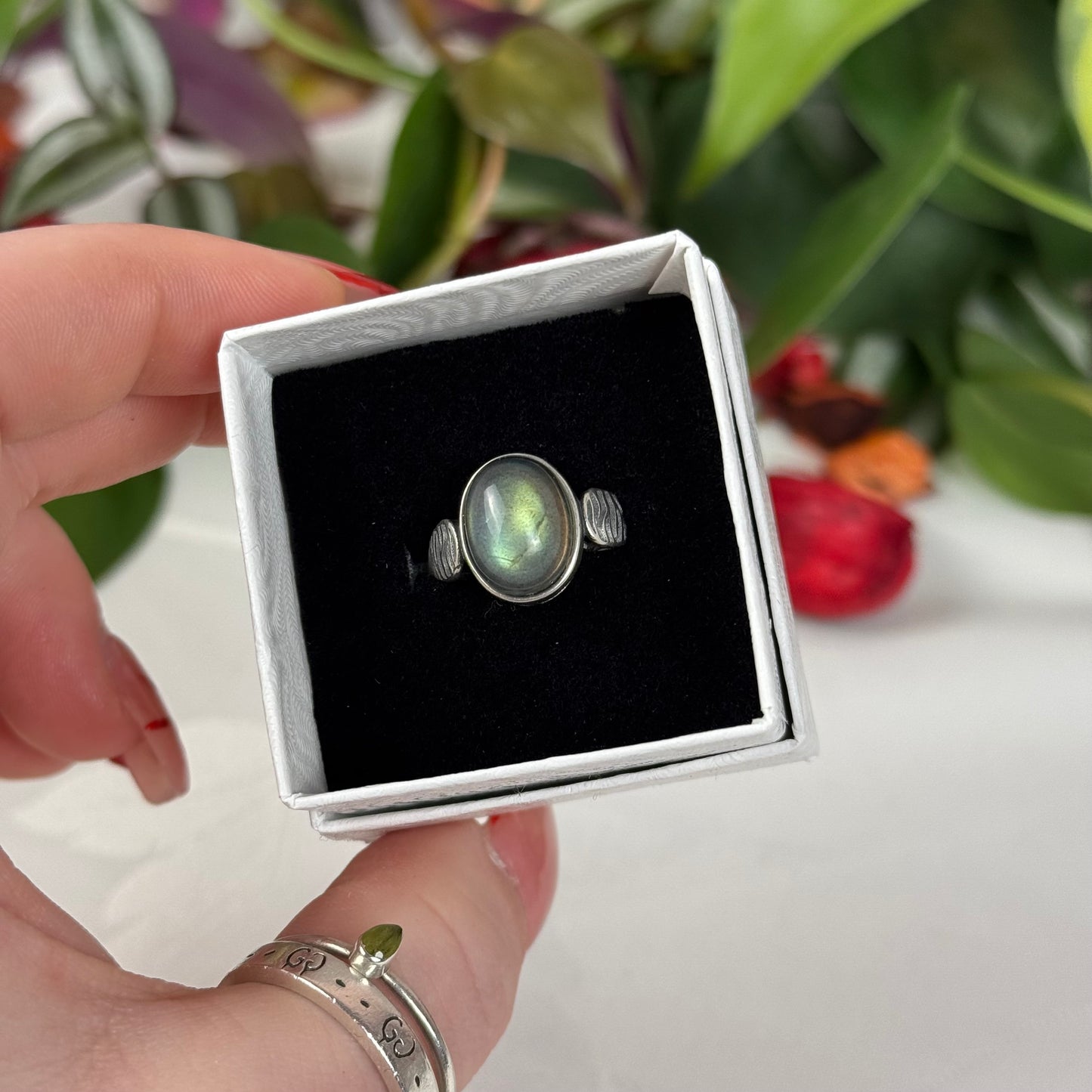 Adjustable Labradorite Ring