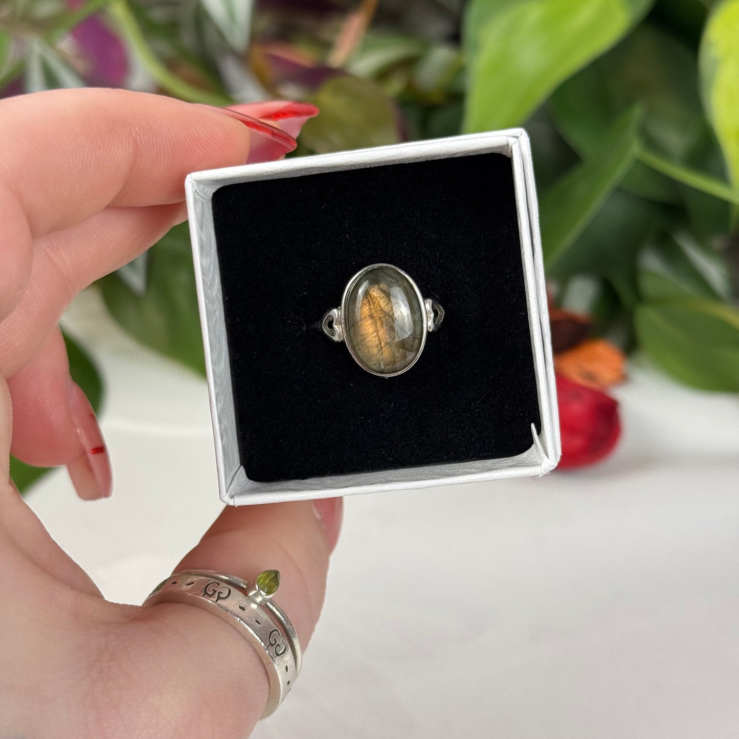 Adjustable Labradorite Ring