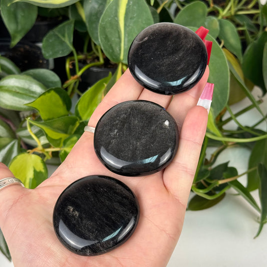 Imperfect Silver Sheen Obsidian Flat-Stone