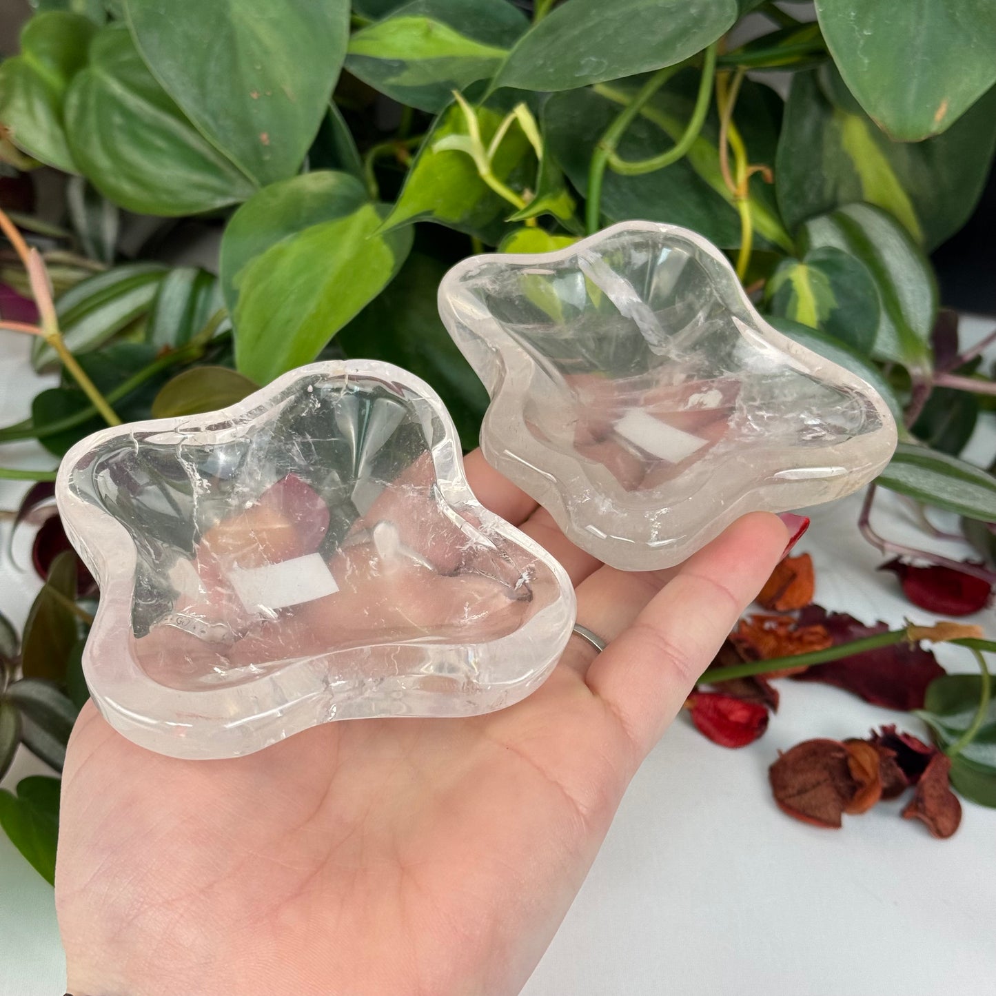 Clear Rose Quartz Dish