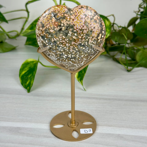 Ocean Jasper Heart (W/ Custom Stand)