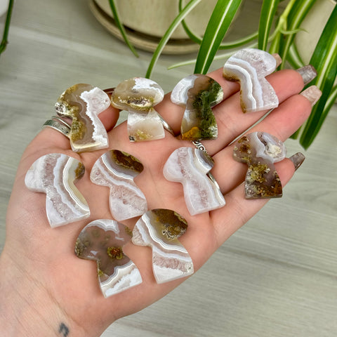 Scenic Moss Agate Mushroom