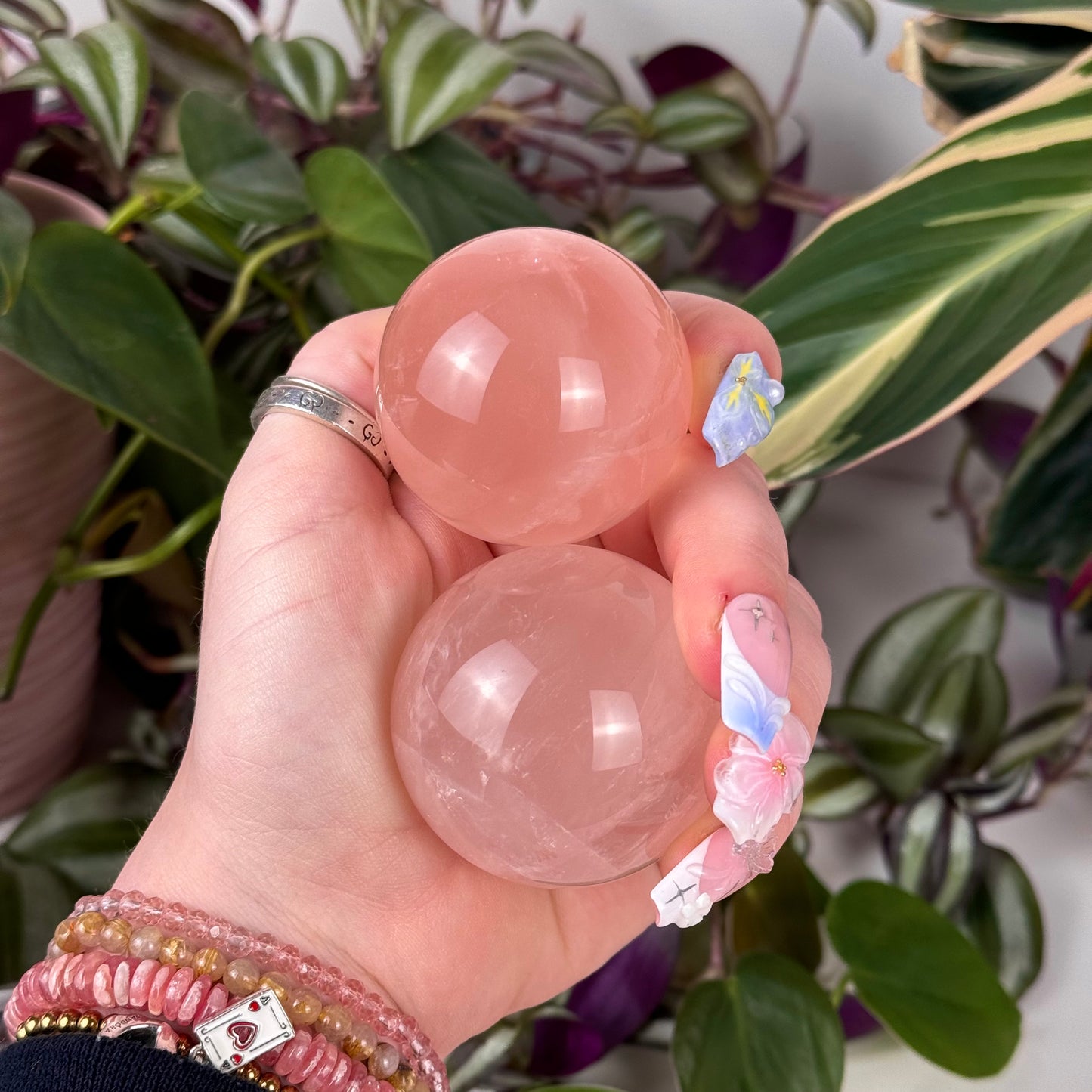 Peach Rose Quartz Sphere