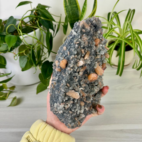Pumpkin Stilbite On Chalcedony