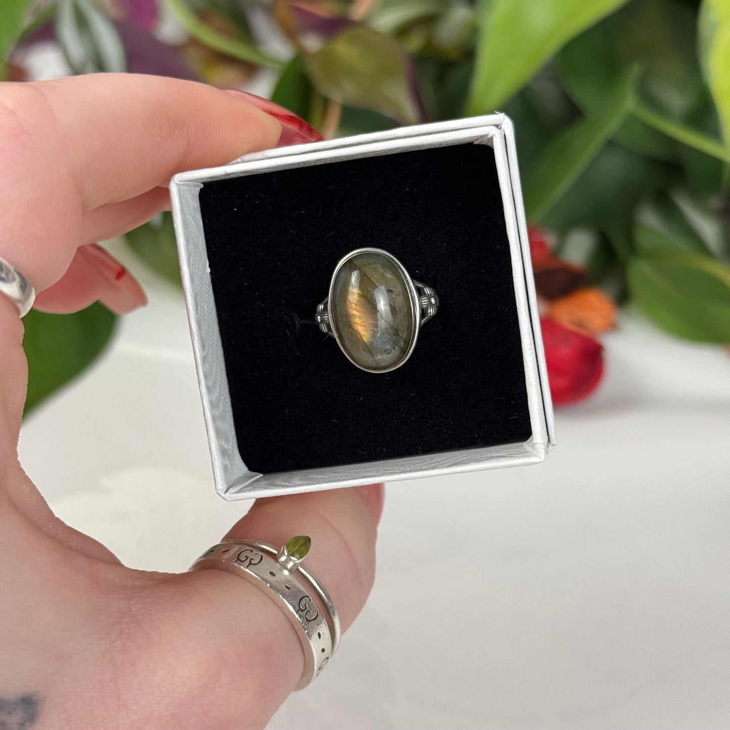 Adjustable Labradorite Ring