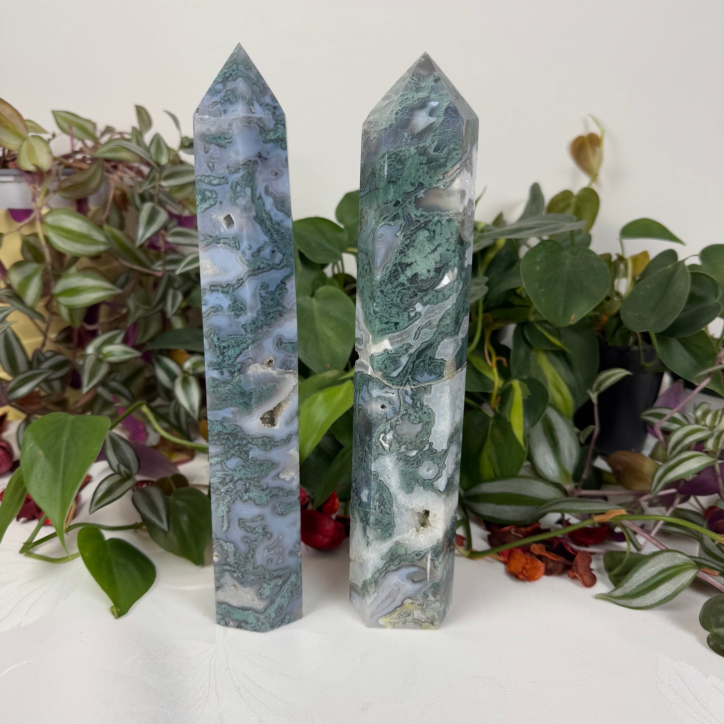 Imperfect XL Moss Agate Tower