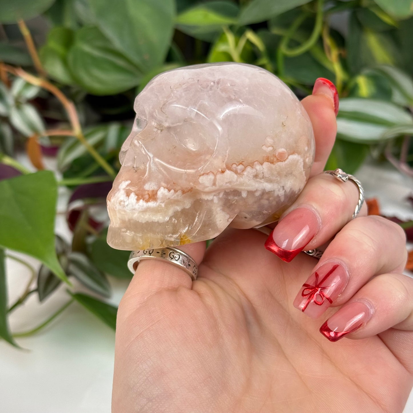 Flower Agate Skull