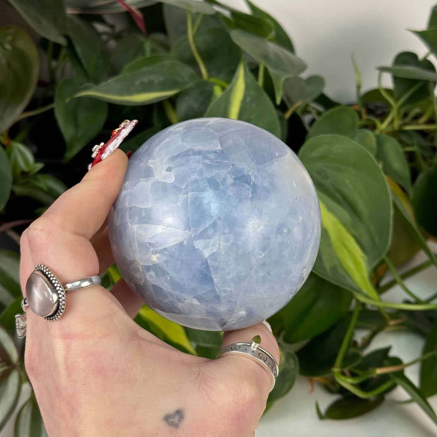 Icy Blue Calcite Sphere