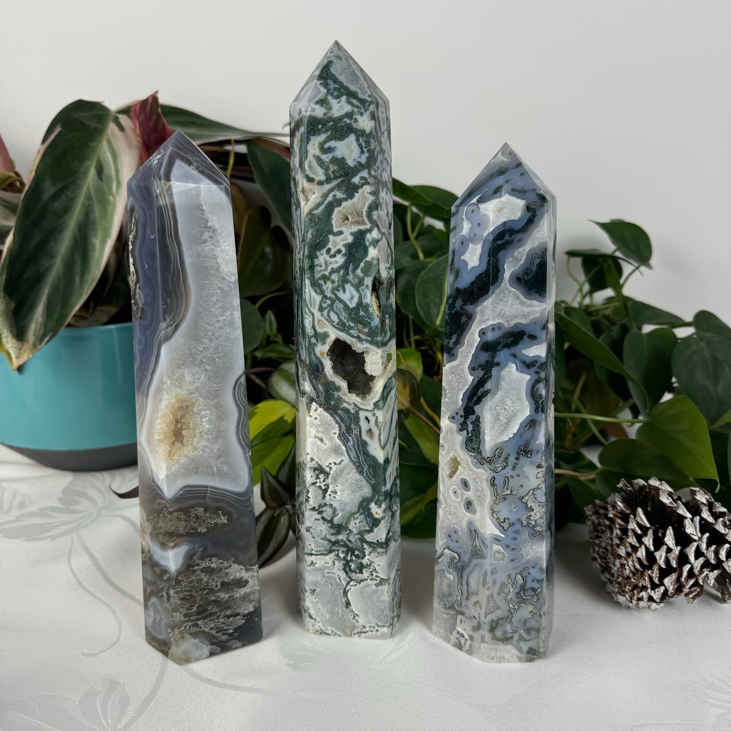 XL Moss Agate Tower